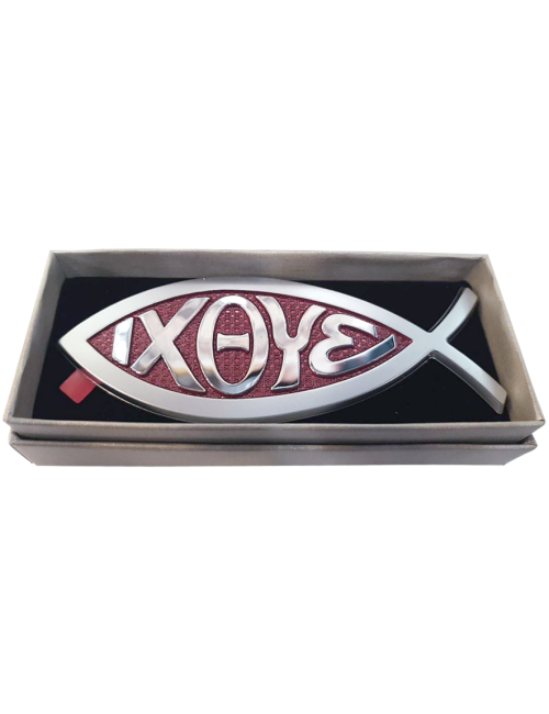 魚型金屬貼－紅色